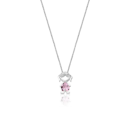 Colar Menina - Rosa - Prata 925